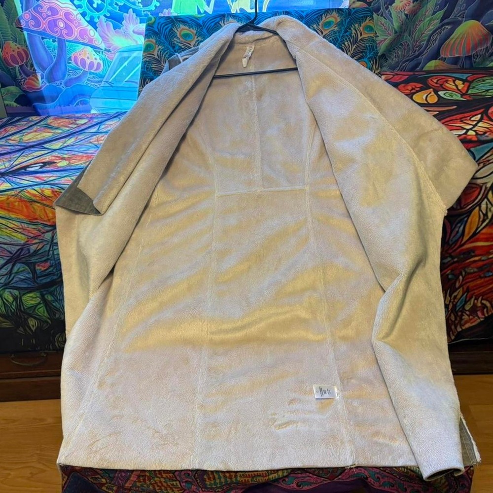 Anthropologie Amadi Camilla Gray Faux Suede Duster Jacket Size S Made in USA - Picture 8 of 8